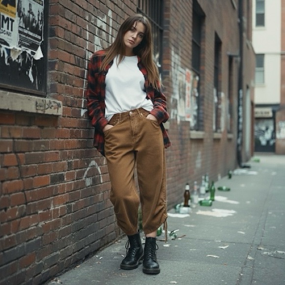 Zara Women’s Brown High Waisted Wide-Leg Cropped Pants W/Drawstring Hem Size 2 - Picture 4 of 13